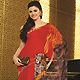 Red Faux Georgette Saree with Blouse