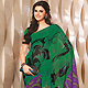 Green and Purple Faux Georgette Saree with Blouse