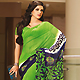 Green and Navy Blue Faux Georgette Saree with Blouse