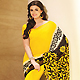 Yellow and Black Faux Georgette Saree with Blouse