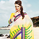 Shaded Cream, Yellow and Green Chiffon Saree with Blouse