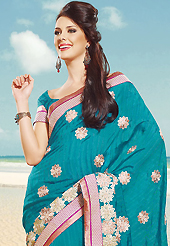 The traditional patterns used on this saree maintain the ethnic look. This shaded pink chiffon saree is nicely designed with embroidered patch work is done with zari work. Beautiful embroidery work on saree make attractive to impress all. This saree gives you a modern and different look in fabulous style. Matching blouse is available. Slight color variations are possible due to differing screen and photograph resolution.