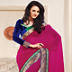 Dark Pink Faux Georgette Saree with Blouse