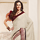 Off White Jacquard Saree with Blouse