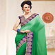 Shaded Green Faux Chiffon Saree with Blouse