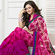 Shaded Magenta and Off White Georgette Saree with Blouse