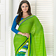 Light Green and Off White Georgette Jacquard Saree with Blouse