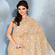 Light Fawn and White Cotton Saree with Blouse