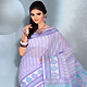 Off White, Light Purple and Sea Green Cotton Saree with Blouse