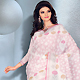 Off White and Pink Cotton Saree with Blouse