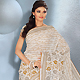 Off White, Fawn and Grey Cotton Saree with Blouse