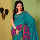 Turquoise and Magenta Art Silk Saree with Blouse