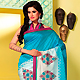 Shaded Blue and Off White Art Silk Saree with Blouse