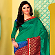 Green, Blue and Maroon Art Silk Saree with Blouse