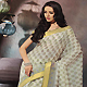 Off White and Green Cotton Saree with Blouse