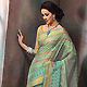 Sea Green and Turquoise Green Cotton Saree with Blouse