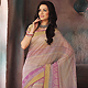 Dark Cream and Pink Cotton Saree with Blouse