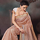 Off White and Rust Cotton Saree with Blouse