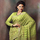 Pastel Green Cotton Saree with Blouse
