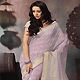 Off White and Lavender Cotton Saree with Blouse