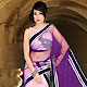 Pink and Dark Purple Net Lehenga Style Saree with Blouse