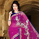 Deep Pink Faux Georgette Saree with Blouse
