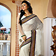 Off White Net Saree with Blouse