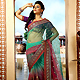 Shaded Green and Maroon Net Saree with Blouse