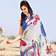Off White Faux Georgette Saree with Blouse