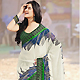 Off White Faux Chiffon Saree with Blouse