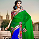 Green and Royal Blue Georgette Saree with Blouse