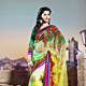 Yellow and Green Net Saree with Blouse