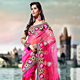 Shaded Pink Net Saree with Blouse