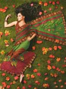 Vibrant collection chiffon, georgette floral and embroidry work with patch lace and stone work sarees