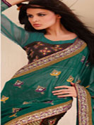 Ultimate collection tissue iner fabric and volvet work elegent gota work sarees. 