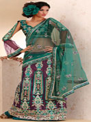 Ultimate collection tissue iner fabric and volvet work elegent gota work sarees. 