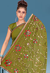 Designer Saree in material  with Liza fabric worked with floral embroidered and some embroidered butti all over the saree and also beautified with lace work on the border of the saree with stylish matching blouse.  Its cool and have a very modern look to impress all. Try out this years top trends, glowing, bold and natural collection. This saree is crafted for giving you ultimate look. Slight color variations possible due to differing screen and photograph resolutions.