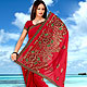 Elegant looking red embroidered saree