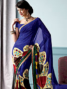 Elegance and innovation of designs crafted for you. This beautiful and pretty printed saree nicely designed with Stylish abstract art and floral pattern. The saree is specially crafted for your stunning look and terrific style. This saree material is georgette. Matching Blouse is available. Slight color variations are possible due to differing screen and photograph resolution.