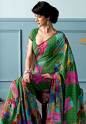 Welcome to the new era of Indian fashion wear. This beautiful and pretty printed saree nicely designed with Stylish floral pattern. The saree is specially crafted for your stunning look and terrific style. This saree material is georgette. Matching Blouse is available. Slight color variations are possible due to differing screen and photograph resolution.