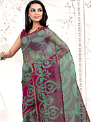 Emblem of fashion and beauty, each piece of our range of printed saree is certain to enhance your look as per today’s trends. This Pastel green net printed casual wear saree have beautiful urban floral print work on all over. Border has amazing contrasting fabric lace. It’s cool and has a very modern look to impress all. Matching blouse is available.  Slight Color variations are possible due to differing screen and photograph resolutions.