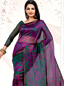 Emblem of fashion and beauty, each piece of our range of printed saree is certain to enhance your look as per today’s trends. This Purple net printed casual wear saree have beautiful urban floral print work on all over. Border has amazing contrasting fabric lace. It’s cool and has a very modern look to impress all. Matching blouse is available.  Slight Color variations are possible due to differing screen and photograph resolutions.
