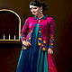 Embroidered coati anarkali suit with nicecolor blend 