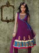 Fabulous collection of stylish suits with net and cotton self print get you grace and stunning look your persnality