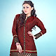 Red and Black Readymade Indo Western Tunic