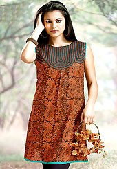 The very silhouette and styling of this outfit proves quiet flattering for most body types and renders a rather grand and majestic appeal. This simple and pretty kurti has beautiful floral embroidery and print work. Embroidery patch is done with resham threads. This drape material is cotton. The entire ensemble makes an excellent wear. This is a perfect casual wear readymade kurti. Slight Color variations are possible due to differing screen and photograph resolutions.