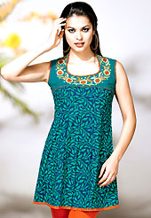 The traditional patterns used on this kurti maintain the ethnic look. A Stylish and beautiful floral print work on kurti creates a stunning touch and adds to the elegance of the entire suit. Stylish pattern of this kurti is nice. This kurti is made with cotton fabric. This is readymade casual wear and 36,38,40,42 & 44 sizes are available. Slight Color variations are possible due to differing screen and photograph resolutions.