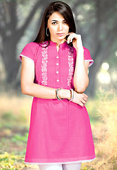 This season dazzle and shine in pure colors. A Stylish and beautiful floral print work on kurti creates a stunning touch and adds to the elegance of the entire suit. Stylish pattern of this kurti is nice. This kurti is made with cotton fabric. This is readymade casual wear and 36,38,40,42 & 44 sizes are available. Slight Color variations are possible due to differing screen and photograph resolutions.