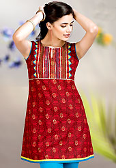 Emblem of fashion and beauty, each piece of our range of printed kurti is certain to enhance your look as per today’s trends. A Stylish and beautiful floral print work on kurti creates a stunning touch and adds to the elegance of the entire suit. Stylish pattern of this kurti is nice. This kurti is made with cotton fabric. This is readymade casual wear and 36,38,40,42 & 44 sizes are available. Slight Color variations are possible due to differing screen and photograph resolutions.