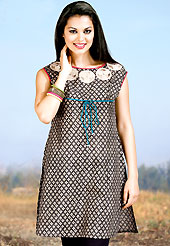 Envelope yourself in classic look with this charming kurti. This kurti is embellished with beautiful floral print work on all over in fabulous style. This kurti is made with cotton fabric. This is readymade casual wear and 36,38,40,42 & 44 sizes are available. Slight Color variations are possible due to differing screen and photograph resolutions.